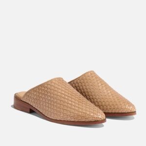 New! Nisolo Ama Woven Leather Mules in Almond